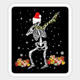 Dabbing Skeleton Santa Kids Adult Gift Funny Christmas Sticker